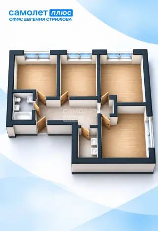3-комн. квартира 66,8 м² — фото 20